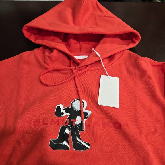 Helmut Lang Logo-Print Hooded Sweatshirt - Flame - Picture 10 of 10